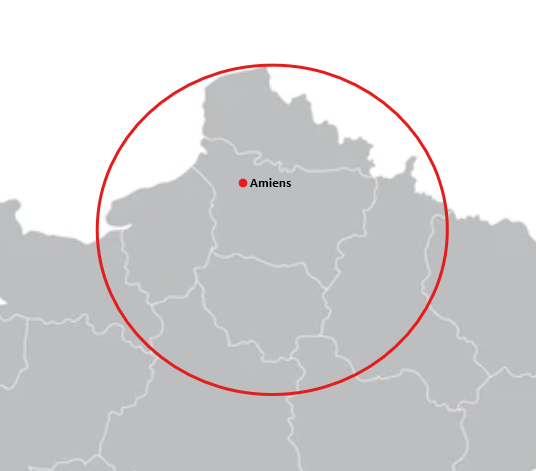 CARTE FRANCE amiens zone d'intervention